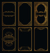 © Extezy - Vintage set retro cards. Template greeting card wedding invitation. Line calligraphic frames