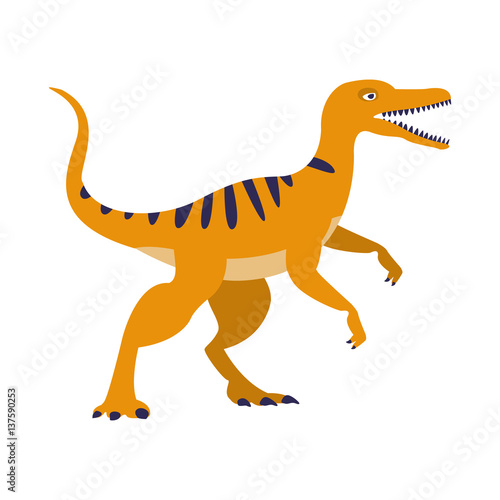 Orange Raptor Dinosaur Of Jurassic Period Prehistoric Extinct Giant Reptile Cartoon Realistic Animal Buy This Stock Vector And Explore Similar Vectors At Adobe Stock Adobe Stock
