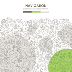 Wall Mural - navigation Doodle Website Template Design