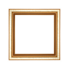 Wall Mural - Old wooden frame isolated on white background