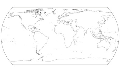  Vector World Map, Line Illustration