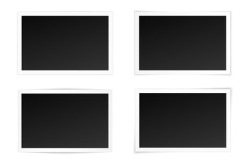 Poster - Vector set of curved photo frames with various shadows. Mock up of photos.