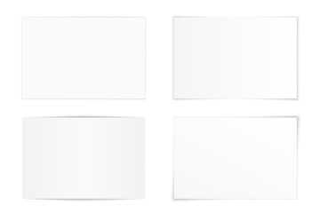 Poster - Vector set of curved photo frames with various shadows. Mock up of photos.