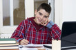 © carballo - child at the school desk studying