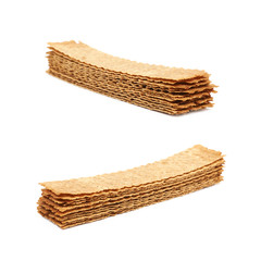 Wall Mural - Pile of crispy bread chips isolated