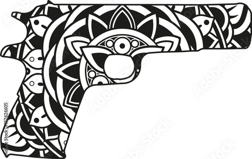 Download Vector illustration of a mandala gun silhouette - Acquista ...