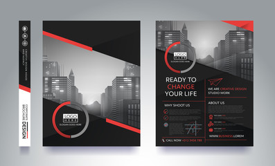 Wall Mural - report poster flyer pamphlet brochure cover design layout space for photo background, vector templat
