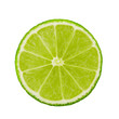 A fresh slice of lime. Circle. Fruits isolated on a white background. With clipping path.