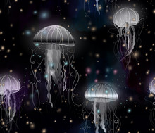 White Jellyfish Light Background