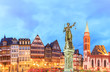old town with the Justitia statue in Frankfurt