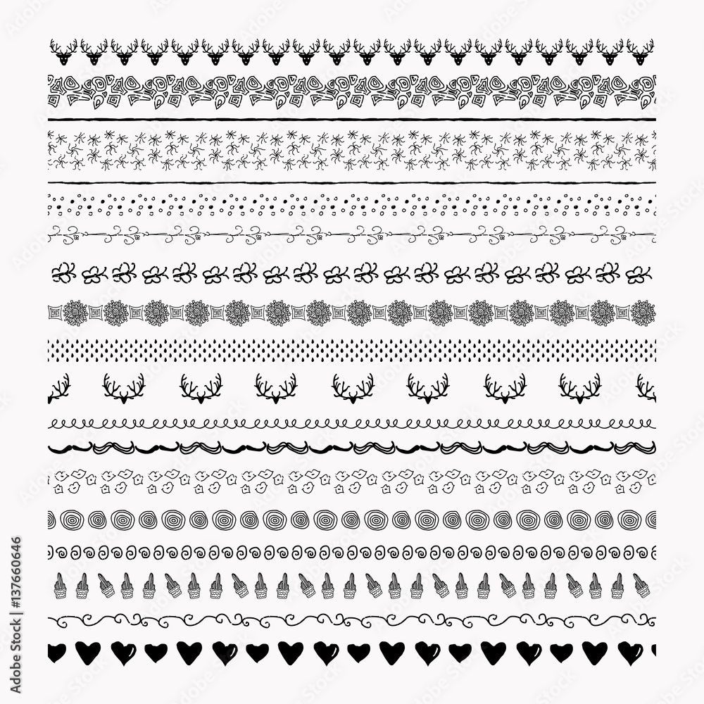 Abstract Border Full Pattern Vector black abstract textured seamless pattern borders Stock Vector ...