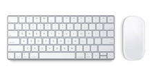 Magic Keyboard and Magic Mouse on a white background