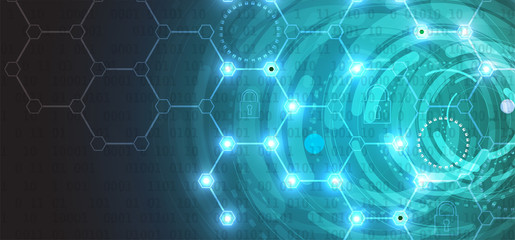 Technology security concept. Modern safety digital background