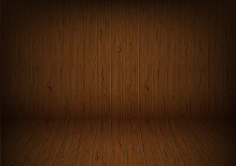 Poster - Dark wood curve wall texture background