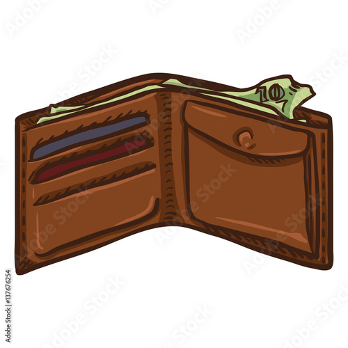 Vector Single Cartoon Open Wallet Stock Vector Adobe Stock