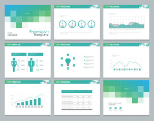 Wall Mural - presentation background design template with infographic elements design for brochure, annual report