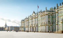 Hermitage Museum - Winter Palace Building On Palace Square In St. Petersburg