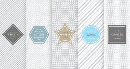 Wall Mural - light grey seamless patterns for universal background