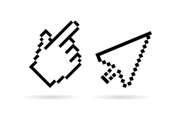 Canvas Print - Hand arrow cursor vector icon