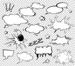 © the8monkey - Sound effect set design for comic book. Comic Book Bang cloud, pow sound, bomb pow sound. Comic speech bubbles set