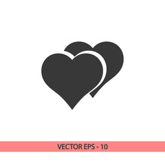 Wall Mural - Heart Icon, vector illustration. Flat design style