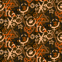 Wall Mural - pattern with alchemy symbols