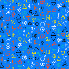 Wall Mural - pattern with alchemy symbols