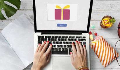 Wall Mural - send present gift box surprise concept