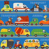 seamless pattern transports with animals on road - vector illustration, eps
