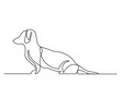 continuous line drawing of dachshund dog
