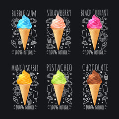 Canvas Print - Ice Cream Chalkboard Set