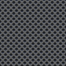 Seamless Vector Wallpaper Of Perforated Gray Metal Plate.