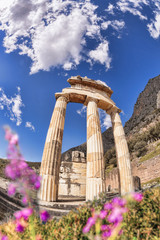 Delphi with ruins of the Temple in Greece