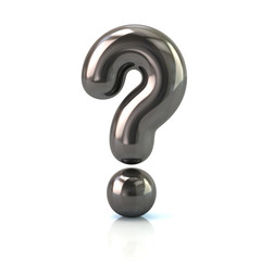 Wall Mural - Silver question mark sign