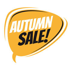 autumn sale retro speech balloon