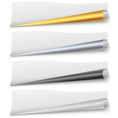 Wall Mural - Set of paper page bottom rolls vector template.
