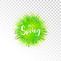 Wall Mural - Spring label on transparent background