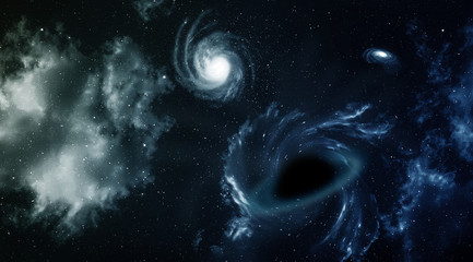 Wall Mural - black hole in space. abstract background.