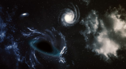 Wall Mural - black hole in space. abstract background.