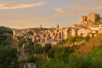 Wall Mural - Sorano beautiful and cozy medieval town in the Grosseto of  province