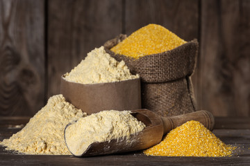 Corn flour and corn grits