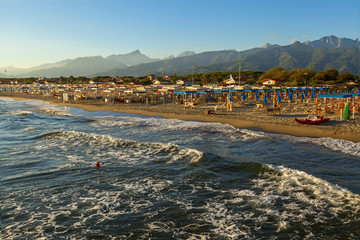 Wall Mural - versilia coast view on the sunset