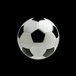 Realistic soccer ball on black background. Vector.
