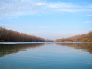  Beautiful winter landscape Danube river