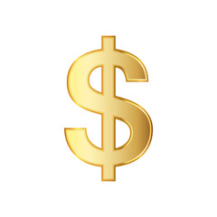 Sticker - Golden symbol of the dollar. Vector illustration.