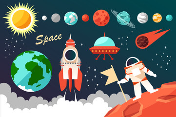 Wall Mural - the conquest of space.