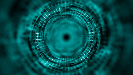Wall Mural - time tunnel, computer generated abstract fractal background