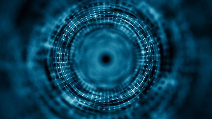 Wall Mural - time tunnel, computer generated abstract fractal background