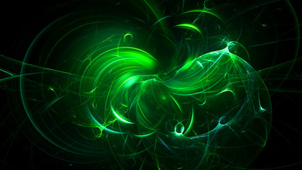 Wall Mural - 3D rendering abstract fractal light background