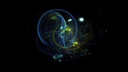 Wall Mural - 3D rendering abstract fractal light background
